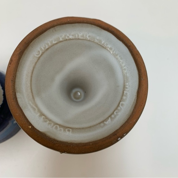 Vintage Pacific Stoneware Ceramic Drinking Goblets Floral Chalice - Picture 4 of 16